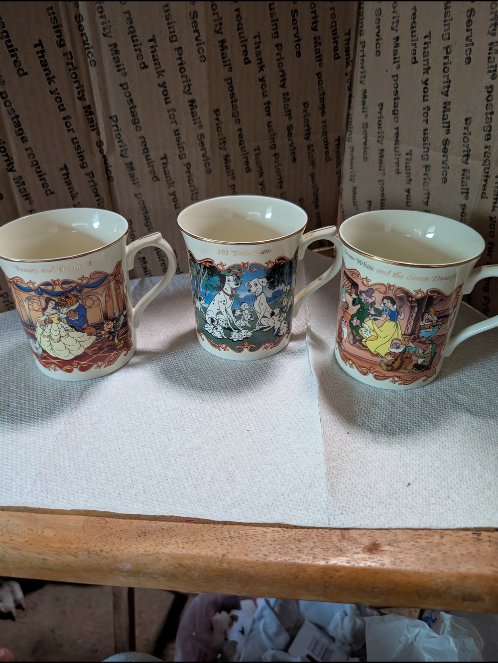 Disney Princess Porcelain Mugs Set with Gold Trim - Multi-Color